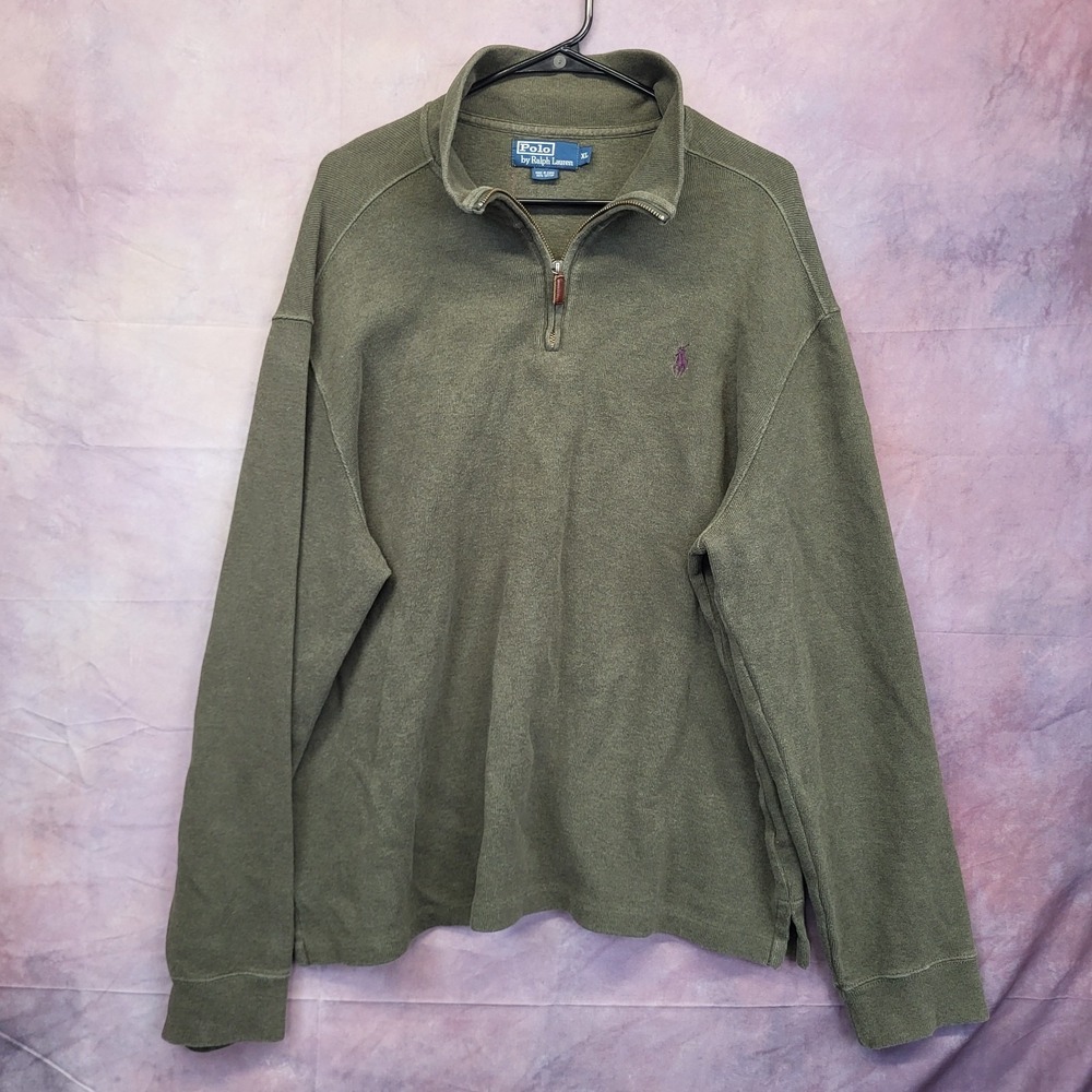 Polo Ralph Lauren Quarter Zip Sweater Olive Green Men's XL